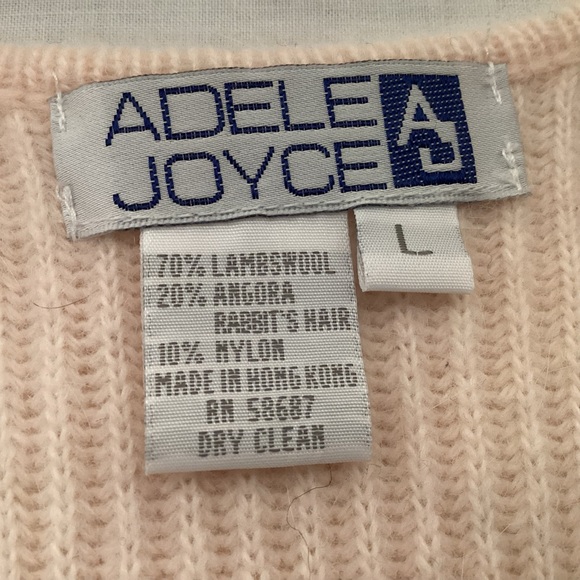 Vintage Adele Joyce Pink Lambswool Angora Ribbed Knit Cardigan Sweater Women’s - Picture 10 of 15